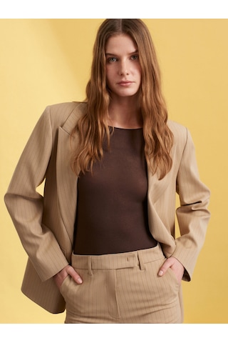 Dilvin 60786 Blazer Ceket-camel Camel