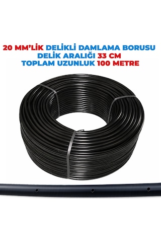 20 Mm Lik Delik Aralığı 33 Cm Delikli Damlama Hortumu Basınca Dayanıklı Bahçe Sulama 200 Metre