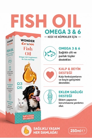 Wondercat & Wonderdog Kediler Ve Köpekler İçin Balık Yağı 250 Ml