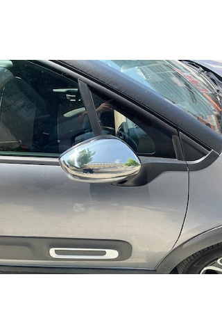 Citroen C3 Krom Ayna Kapağı 2 Parça 2017 Paslanmaz Çelik