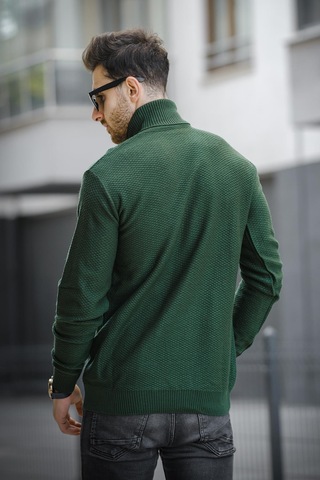 Oksit Seka 500 Slim Fit Petek Örgü Erkek Tam Balıkçı Kazak 001