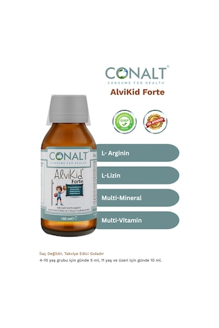 Alvikid Forte Çocuklara Özel Premium Multivitamin Takviyesi 150 Ml Şurup