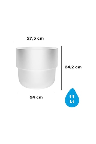 So-kup4 Kuple No:4 İç Kovalı Plastik Saksı Takımı 11 Lt Beyaz 6 Adet