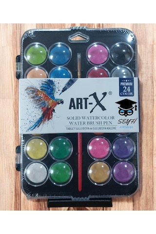 Art-x Sulu Boya Canlı Renkler Profesyonel Pigment 12-24-36-48 Renk Seçenekleriyle 24 Renk