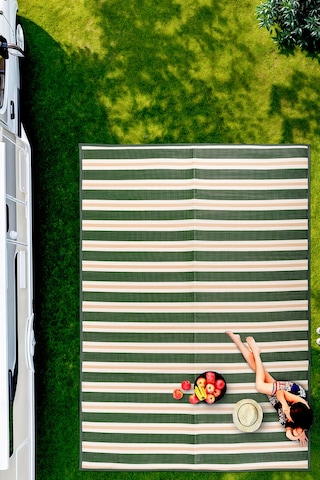 Plaj Karavan Halısı Hasır Kilim Katlanabilir Halı Balkon Teras Bahçe Kamp Piknik Halısı
