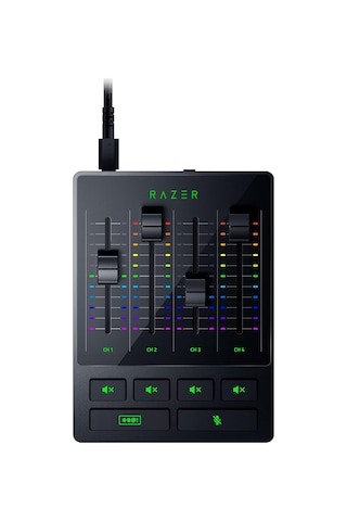 Razer Audio Mixer - Xlr, 3,5 Mm Ve Optik Girişe Sahip Usb Ses Arabirimi - Sessiz Düğmeli 4 Kanallı Arabirim - Tak Ve