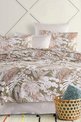 As Perde Cotton Life Çift Kişilik Pike Takımı Hawai Yeşil