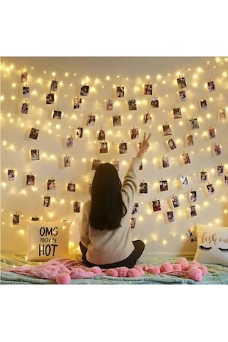 5 Metre Peri Led + 25 Renkli Mandal Sarı