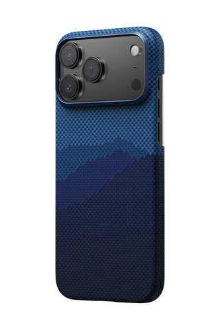 Apple Uyumlu iPhone 17 Pro Max Kılıf M-safe Şarjlı Aramid Fiber Pitaka Tactile Woven Starpeak Serisi Mavi Mavi