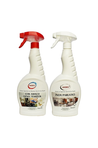 Akbel Ankastre ve Inox Parlatıcı 750 ML + Çok Amaçlı Genel Temizlik 750 ML