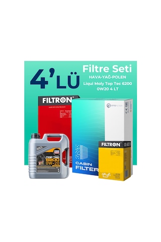 Filtron Volkswagen T-Cross 1.0 Tsi Filtre Bakım Seti Liqui Moly Motor Yağlı (2020-2024) 4 Lü -
