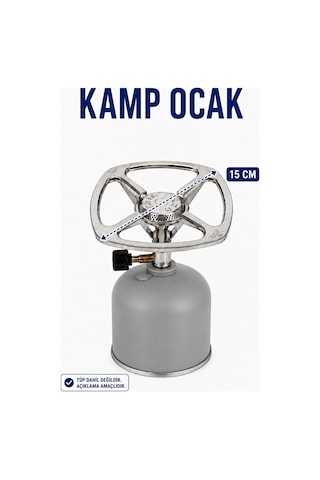 Kamp Ocağı Portatif Gaz Kartuş Uyumlu Piknik Ocağı Gri