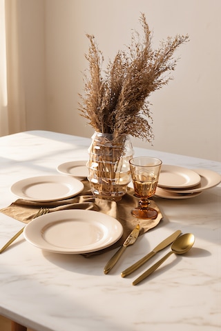 Keramika Krem Linda Pasta Tabağı 21 Cm 6 Adet 030 Krem