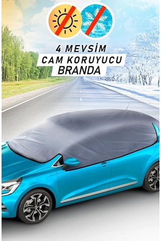 Yarım Branda Araba Oto Kar Buz Güneş Önleyici Ön Yan Arka Cam Koruyucu Araç Örtüsü Universal