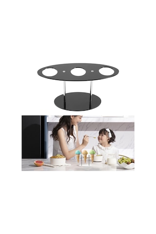 Cbtx Yx035 Akrilik Dondurma Külahı Rafı Dondurma Standı Siyah