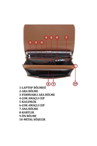 Kilit Mekanizmalı  Evrak Çantası 15,6 inç Laptop Bölmeli