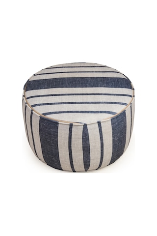 Just Home Nautical Puf - Mavi / Krem - 36x56x56 Cm Mavi / Krem