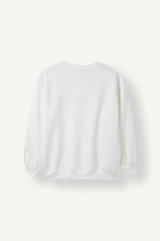 Defacto Oversize Bisiklet Yaka Baskılı Kalın Sweatshirt I3318ax26wner105 Ekru-er105