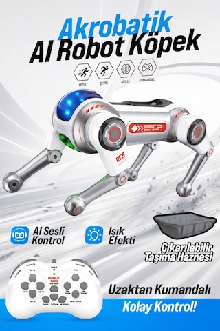 Blıc Brb1 Aı Akıllı Robot Köpek 2.4ghz Uzaktan Kumandalı Sesli Komutlu Rgb Işıklı Akrobatik Programl