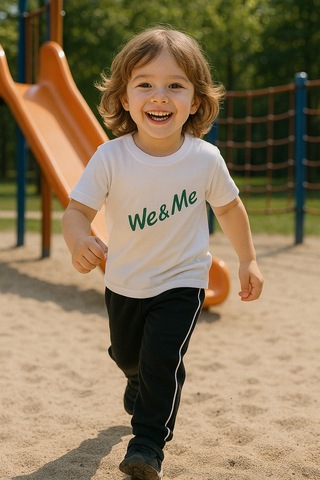 We&me Fitilli Çocuk Alt Eşofman 3 İplik Şardonlu Siyah