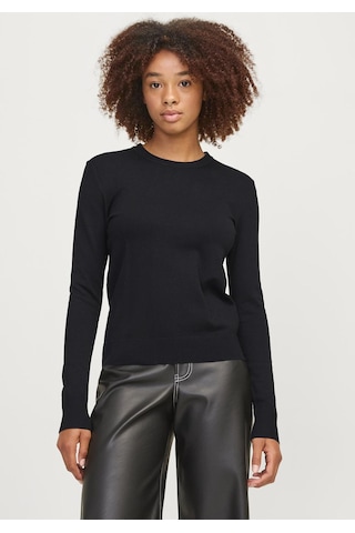 Jack & Jones Kadin Bisiklet Yaka Uzun Kollu Kazak - Cara 12255368 Black Kırmızı