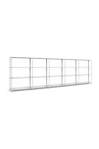 Galvaniz 4 Katlı 5li Birleşik Arşiv Raf Sistemi - Çelik Raf - Metal Raf Metalik