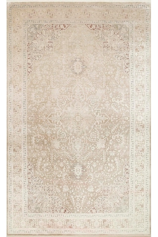Eko Halı Babıl Bbl 02 Beige Yumuşak Dokulu Vintage Esintilere Sahip Over-dyed Sık Dokuma Salon Halısı