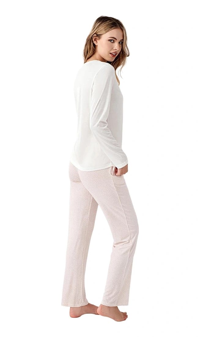 Arnetta Ar3417-s Kadın Kışlık İkili Pijama Takım Retro Pembe