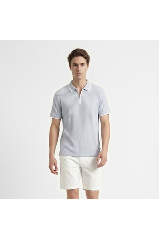Nautica Erkek Mavi Regular Fit Polo Yaka T-shirt Düz K65345t Mavi