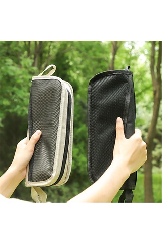 Moveevo Küçük Siyah Taşınabilir Dış Mekan Sandalyesi - Çanta Şeklinde Katlanır, X-şekilli Dayanaklı, Camping-balıkçılık İçin 500g Hafif Siyah