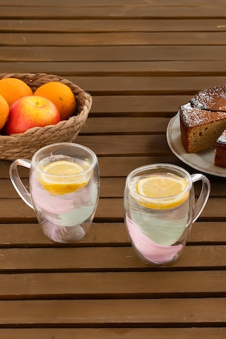 Perotti 16796 Double Feather Çift Cidarlı Kupa 2 Adet 350 Ml Şeffaf