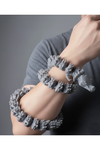 Hareketli Kristal Ejderha - Eğitici Stres Ve Duyusal Gelişim Ve Odaklanma Oyuncağı - 46cm- Gri Ejderha
