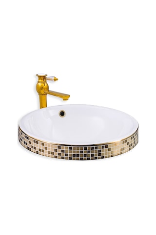 Eva Banyo Lena E-3053A Tezgah Üstü Porselen Lavabo