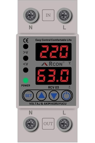 Rcon Rcv03 Akım Ve Voltaj Korumalı Monofaze 63a Sigorta