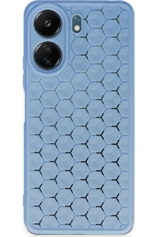 Newface - 701 - Xiaomi Redmi 13c Kılıf Petek Silikon Kapak - Csmo-tex - - Mavi