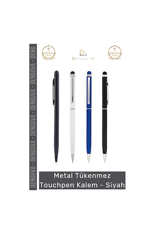 Kalem Profesyonel Metal Gövde Şık Lüks Kaliteli Dokunmatik Ekranlar Tükenmez Touchpen Kalem Siyah Çok Renkli