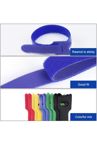 Maiyame Mavi Nilon Bant Kordon Düzenleyici - 12x200mm, Tekrarlı Kullanımlı, Ev Ve Ofis Kablo Sıkıcı, Dayanıklı