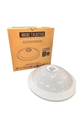 Uzmlight Horoz 400-020-143 Plastik 360 Sensörlü Tavan Armatürü Beyaz 2xe27 Beyaz Kasa Plastik-cam Gövde Beyaz
