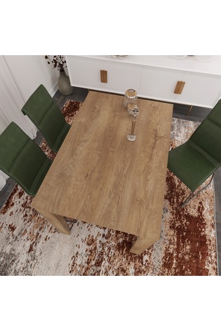 Pasific Home Single Mutfak Yemek Masası, 120x80 cm, Dikdörtgen, Koyu Meşe