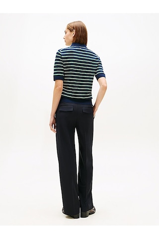 Tommy Hilfiger Th Scrıpt Lyocell Zıp Ss Polo Kadın Yeşil T-shirt - Ww0ww47853