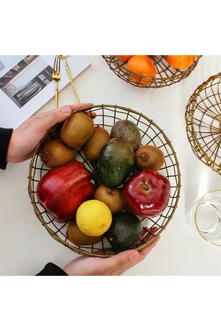 Yifomall Klasik Japon Stili El Dokuma Küçük Mutfak Sepeti - Meyve, Atıştırmalık, Pastane Ürünleri Ve Masa Çöpü İçin Sıkıcı Olmayan Depolama Çözümü Antik Bakır