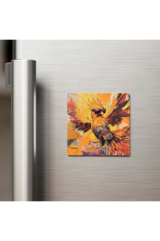 Phoenix - Anka Kuşu - Güneş Gözlüklü Style - Buzdolap Magneti - 9x9 Cm