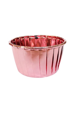 Trend Hediye Sepeti 25'li Rose Gold Parlak Pembe Muffin Kek Kalıbı, Kek Kapsülü Cupcake Kalıbı, Airf Sku: Smg8690010534705 Açık Gri