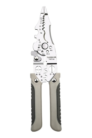 Çok Fonksiyonlu Tel Sıyırma Elektrikçi Kablo Soyma Pensesi Gümüş