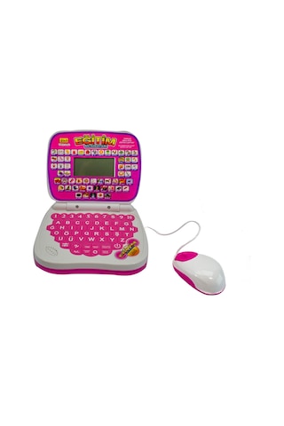 Oyuncak Eğitici Laptop Türkçe-ingilizce 100 Fonksiyonlu Pembe