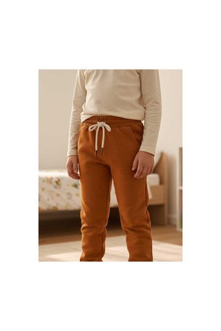 Heyadventure Erkek / Kız Çocuk Cepli Jogger Eşofman Altı Paçası Lastikli Camel Camel