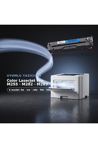 Hp Color Laserjet Pro M255nw Uyumlu Toner Çipli W2211a Mavi