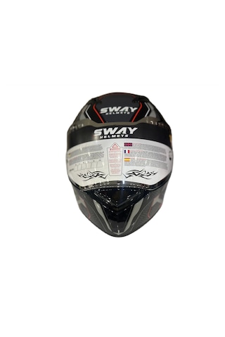 Sway Sw 850 Full Face Kapalı Motosiklet Kaskı Gri - Siyah