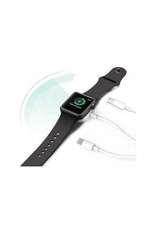 Akıllı Saat + Lightning + Type-C-Wireless Usb Şarj Çoklu Kablosu-Beyaz