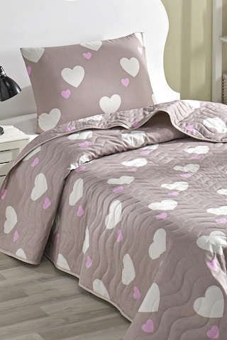 Eponj Home Kapitone Yatak Örtüsü Seti Tek Kişilik Herz Gülkurusu